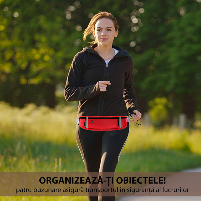 Borseta alergare Mobster cu banda reflectorizanta, albastru, CWL-1