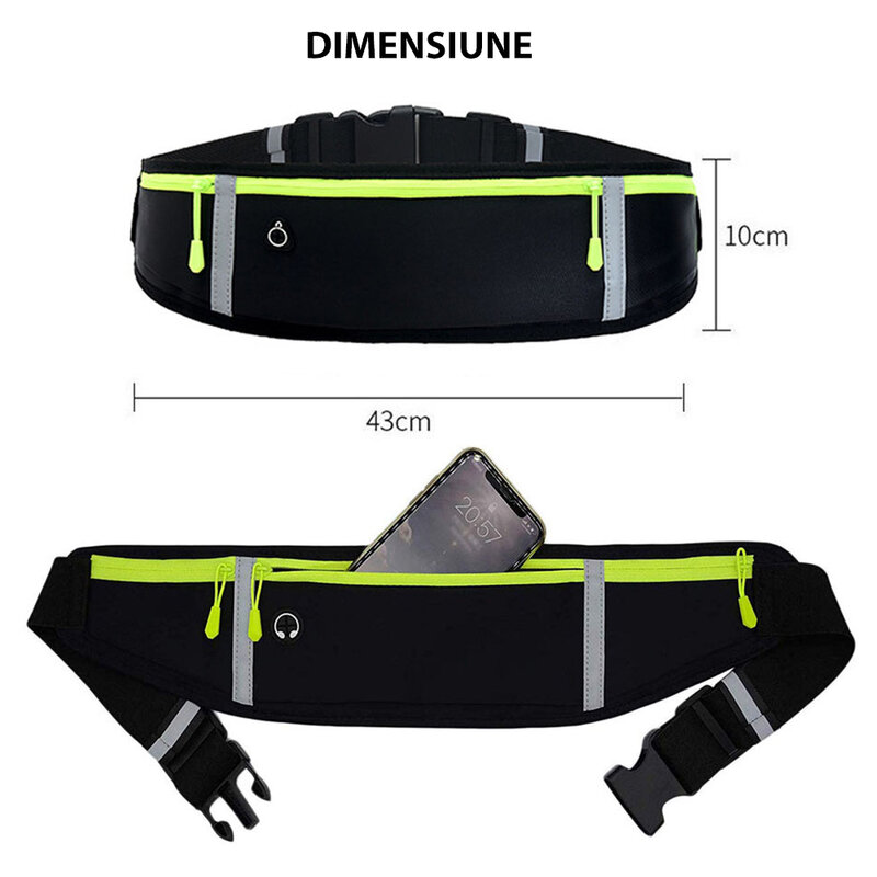 Borseta alergare Mobster cu banda reflectorizanta, albastru, CWL-1