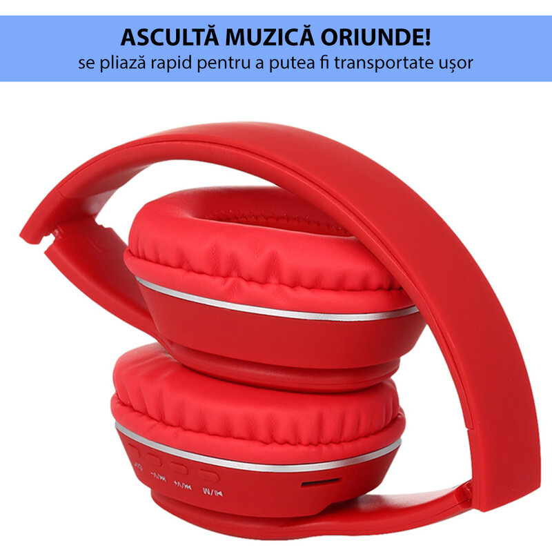 Casti wireless on-ear stereo CLIPtec, Bluetooth, negru, BBH506