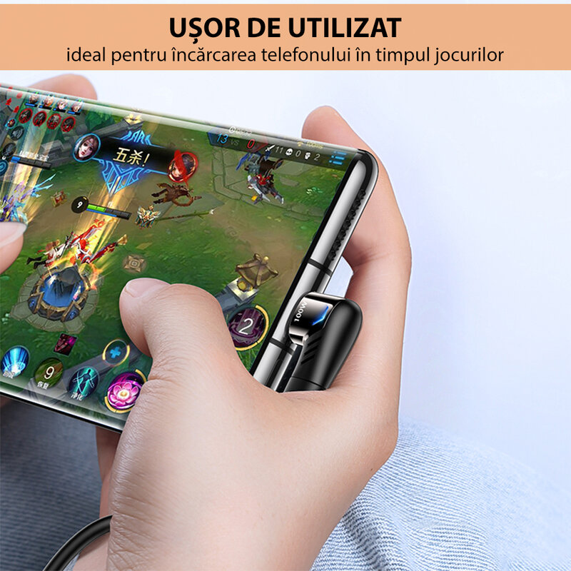 Convertor Usams AU13, adaptor Type-C la Type-C PD 100W, negru