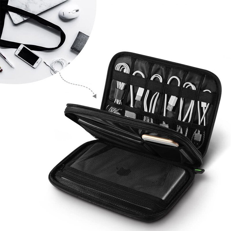 Geanta transport Ugreen, organizator cabluri si accesorii, gri, 50147