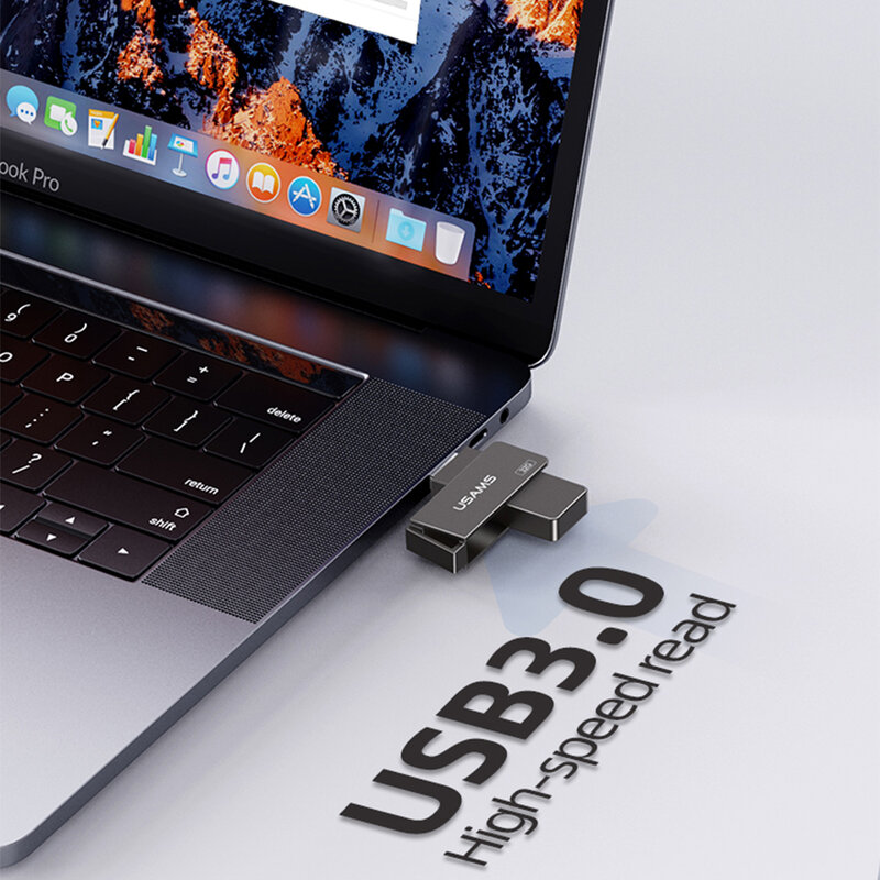 Stick de memorie USB 16GB Usams flash drive, gri, US-ZB194