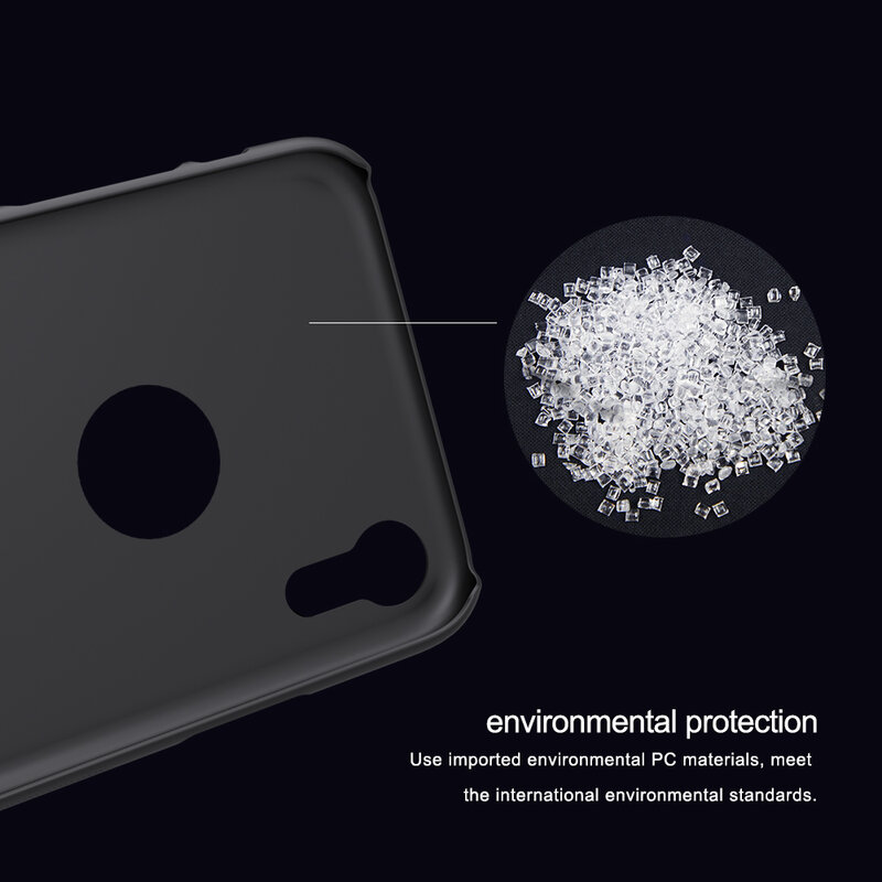 Husa iPhone XR Nillkin Super Frosted Shield, decupaj sigla, negru