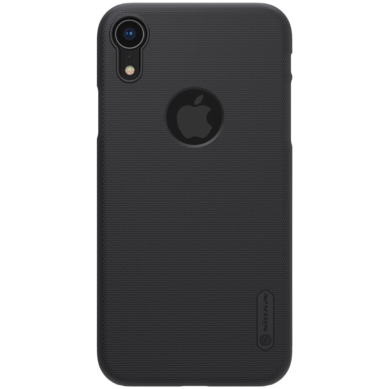 Husa iPhone XR Nillkin Super Frosted Shield, decupaj sigla, negru