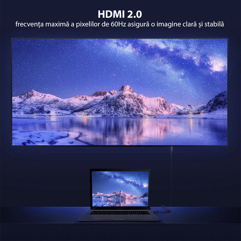 Cablu video 4K HDMI la HDMI Baseus, 18Gbps, 3m, gri, CADKLF-G01