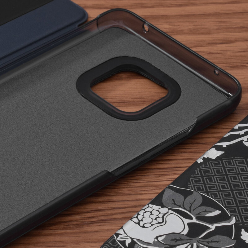 Husa Huawei Mate 20 Pro Eco Leather View Flip Tip Carte - Albastru