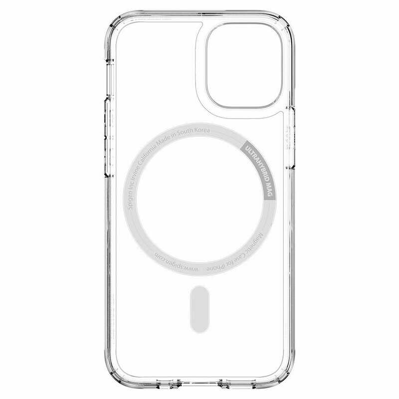 Husa iPhone 12 mini Spigen Ultra Hybrid Mag, compatibila MagSafe - Alb