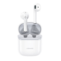 Casti wireless in-ear Usams, TWS earbuds, Bluetooth, alb, BHUSY01