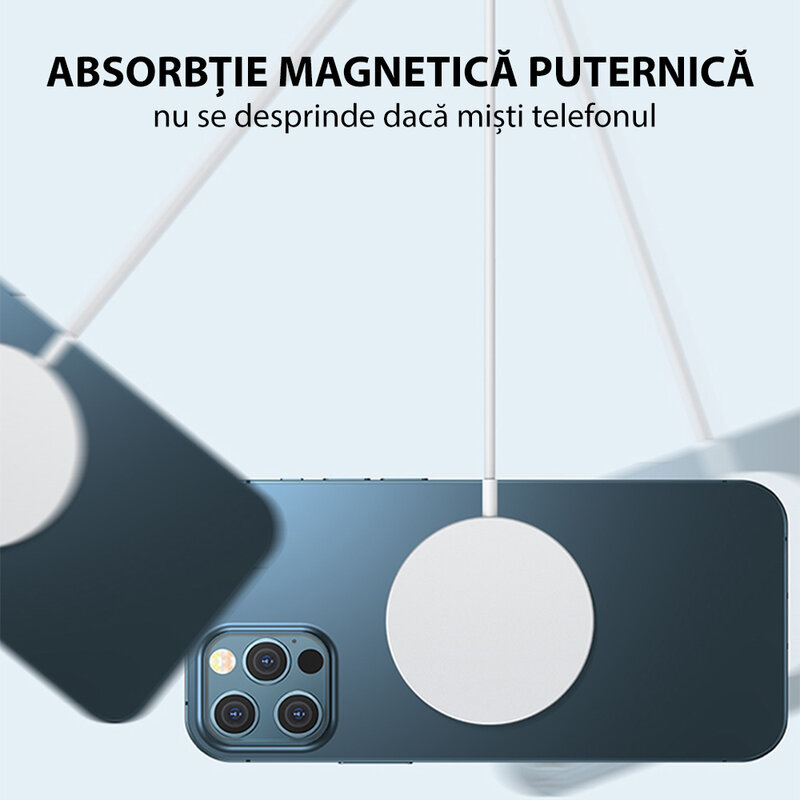 Incarcator iPhone 12 wireless MagSafe JoyRoom JR-A41, 15W, cablu Type-C, alb