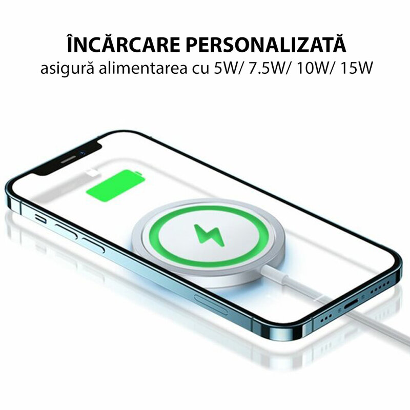 Incarcator iPhone 12 wireless MagSafe JoyRoom JR-A41, 15W, cablu Type-C, alb