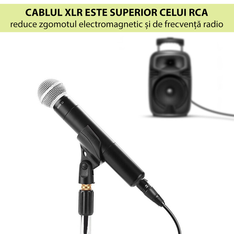 Cablu microfon, adaptor audio 6.35mm la XLR Ugreen AV131, 1m, negru, 20717