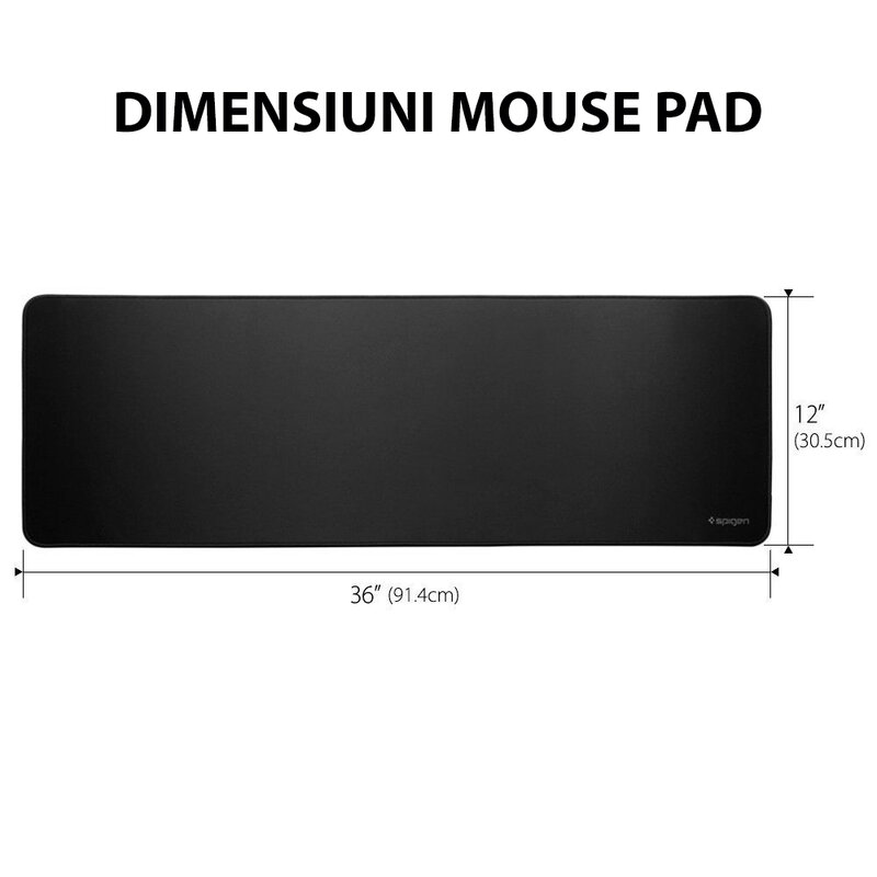 Mouse pad gaming XXL Spigen A103, antiaderent, lavabil, negru