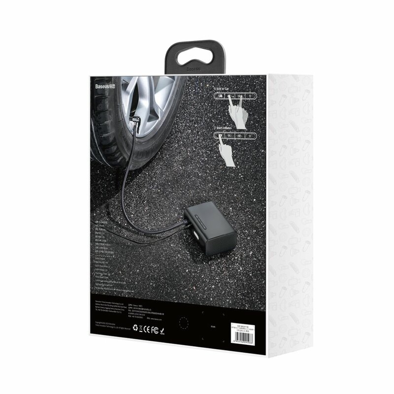 Compresor Auto, Pompa Electrica Portabila Baseus 12V 10A - CRCQB01-01 - Negru