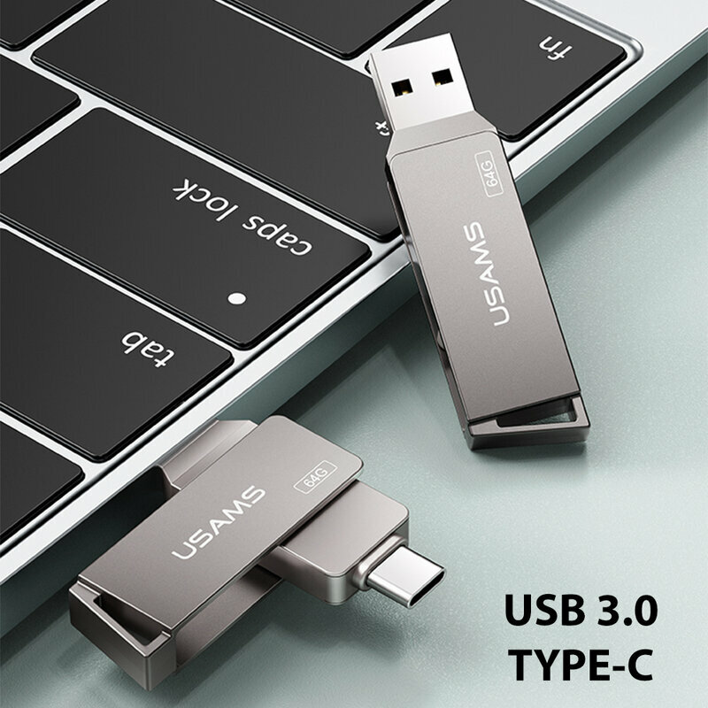 Stick de memorie USB, Type-C 64GB Usams flash drive, gri, US-ZB200