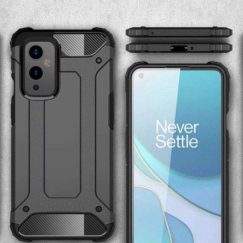 Husa OnePlus 9 Pro Techsuit Hybrid Armor, negru
