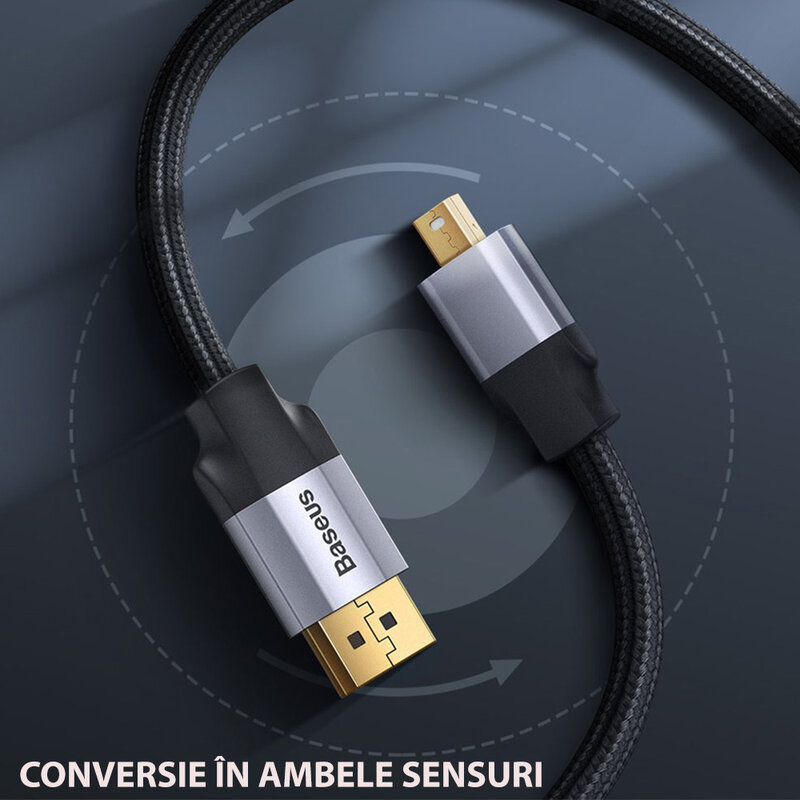 Cablu adaptor Mini DisplayPort la HDMI, adaptor video 4K@60Hz, 2m, gri, CAKSX-M0G