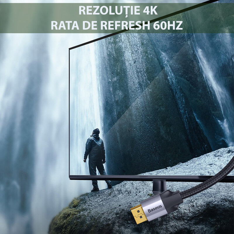 Cablu adaptor Mini DisplayPort la HDMI, adaptor video 4K@60Hz, 2m, gri, CAKSX-M0G