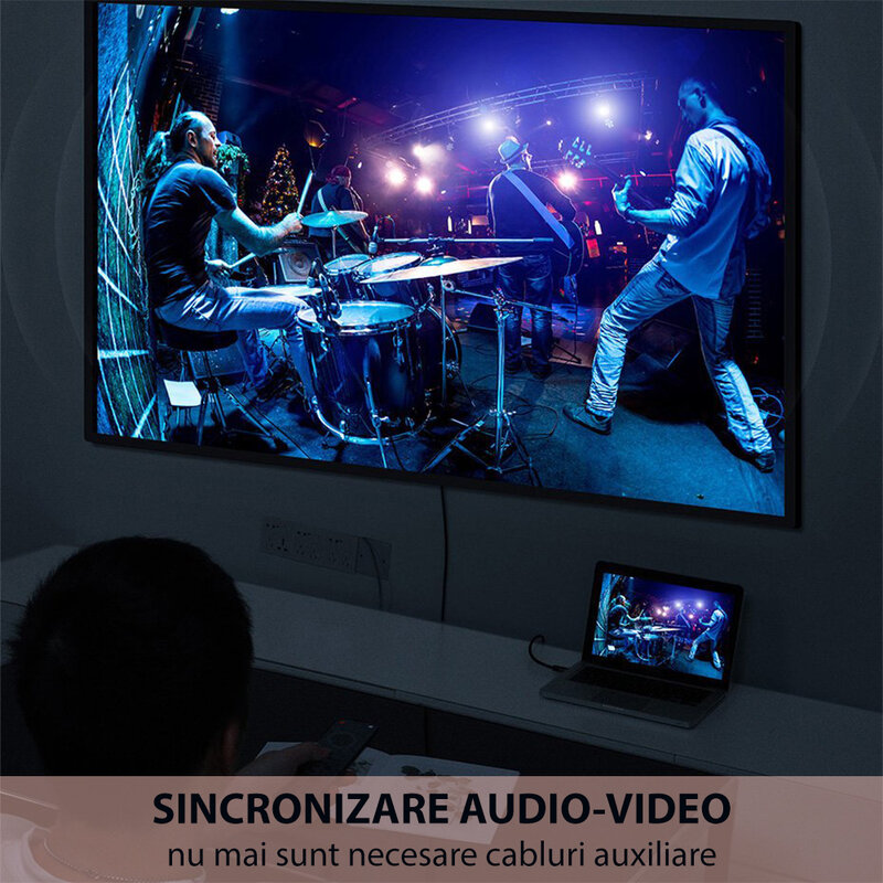 Cablu adaptor Mini DisplayPort la HDMI, adaptor video 4K@60Hz, 2m, gri, CAKSX-M0G