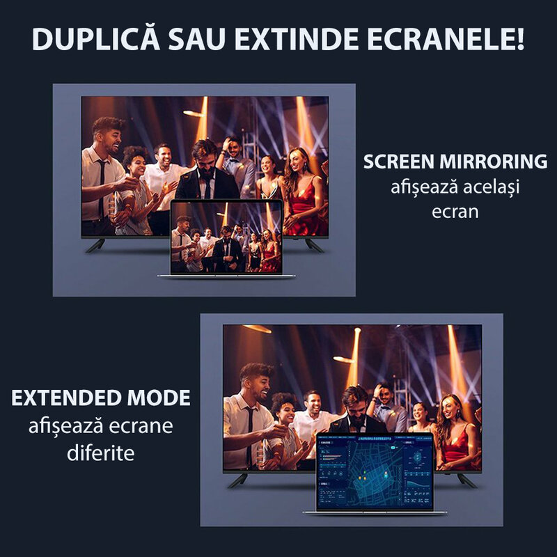 Cablu adaptor DisplayPort la HDMI Baseus, convertor video 4K@60Hz, 1m, gri, CAKSX-H0G