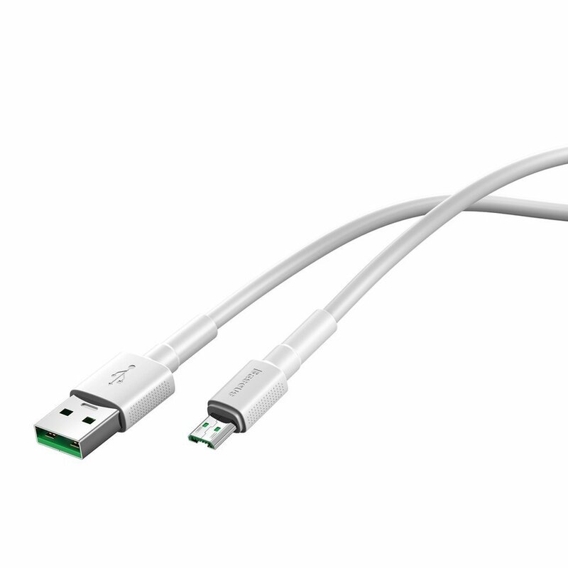 Cablu de date USB la Micro-USB Baseus, 4A, 20W, 0.5m, alb, CAMSW-C02