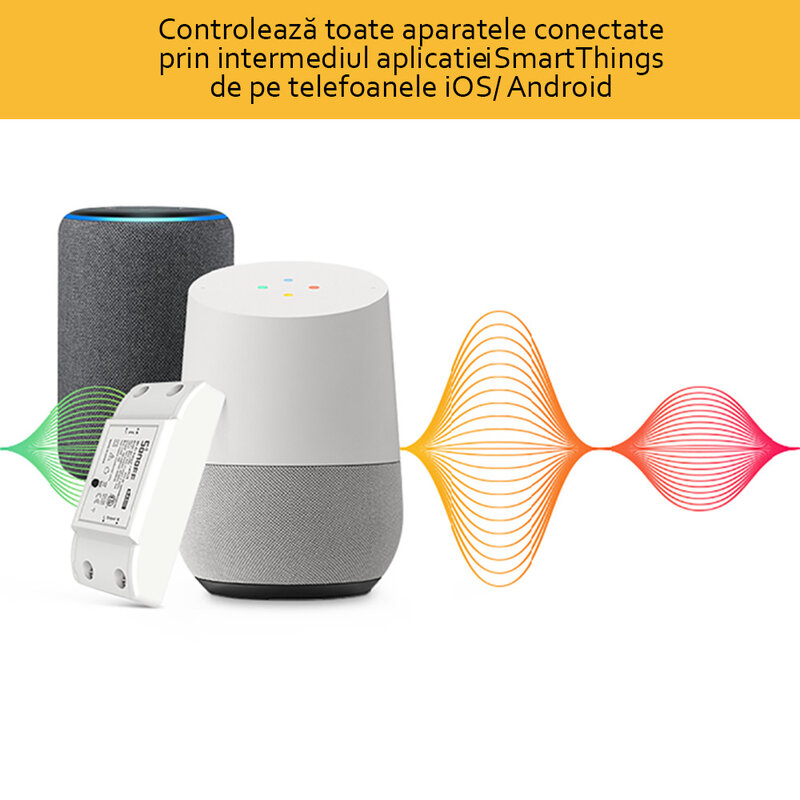 Releu wireless Sonoff Basic R3, Wi-Fi IoT, modul DIY, comutator inteligent 10A, alb