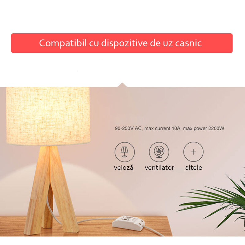 Releu wireless Sonoff Basic R3, Wi-Fi IoT, modul DIY, comutator inteligent 10A, alb