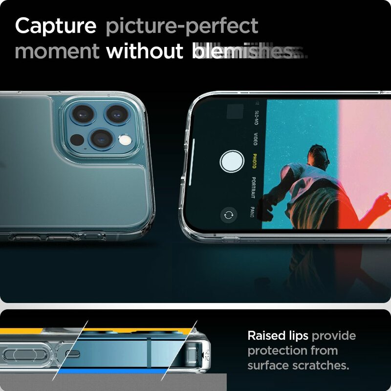 Husa iPhone 12 Spigen Quartz Hybrid, transparent mat