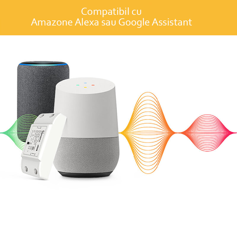 Releu wireless Sonoff Basic ZBR3 ZigBee, Wi-Fi IoT, modul DIY, comutator inteligent 10A, alb