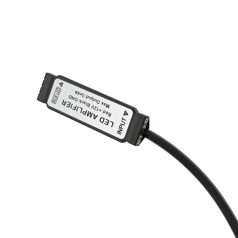 Amplificator semnal banda LED RBG Sonoff + cablu de alimentare, negru