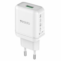 Incarcator priza Yesido YC22, USB QC3.0 18W, 3A, alb
