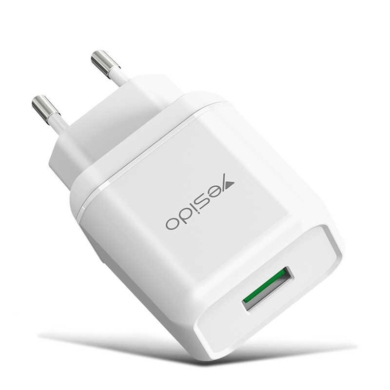 Incarcator priza Yesido YC22, USB QC3.0 18W, 3A, alb