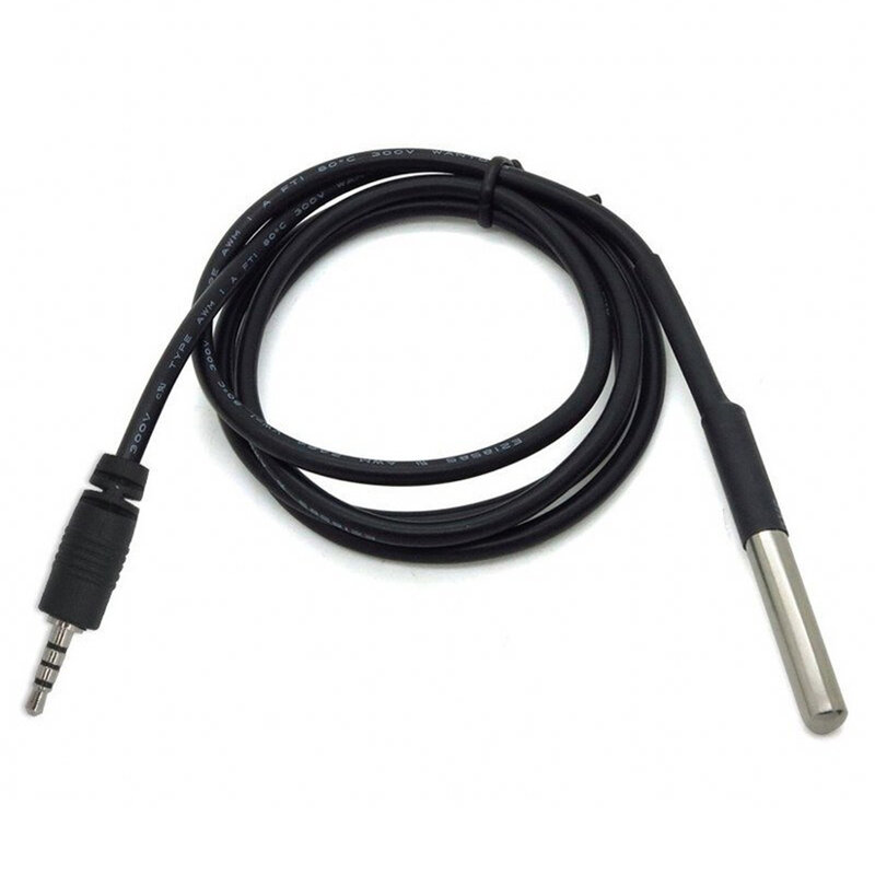 Senzor de temperatura Wi-Fi, Sonoff DS18B20, waterproof, 1m, negru