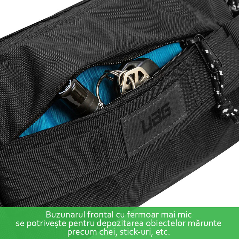 Borseta sport de umar, piept, brau UAG, impermeabila, 2 buzunare, negru
