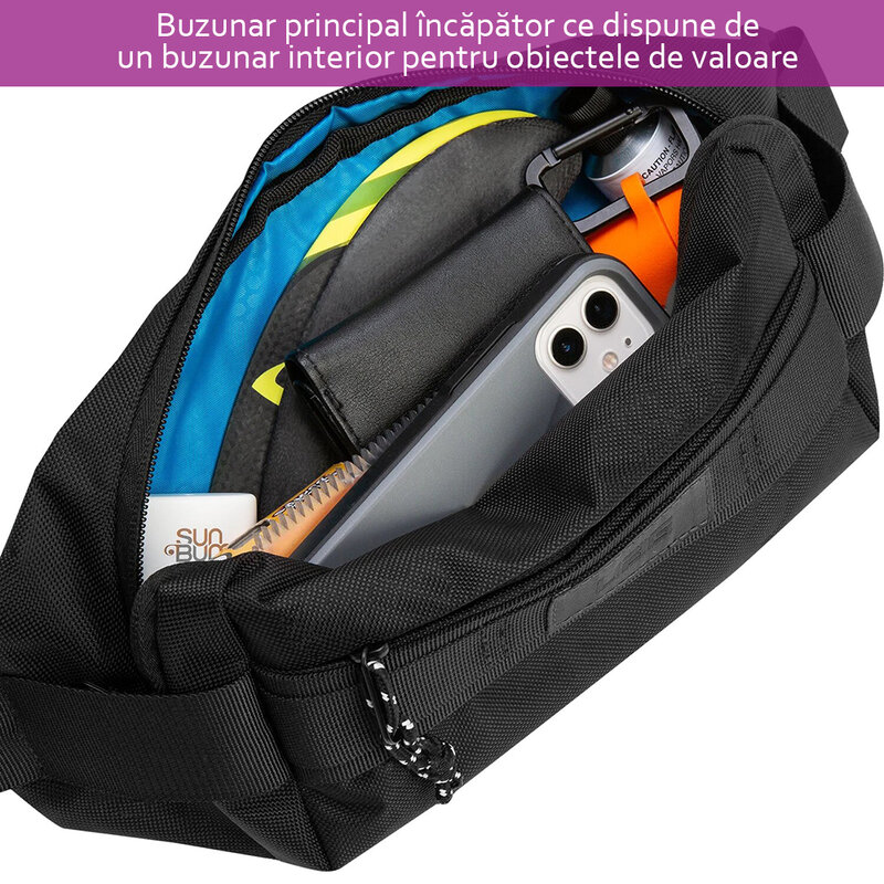 Borseta sport de umar, piept, brau UAG, impermeabila, 2 buzunare, negru