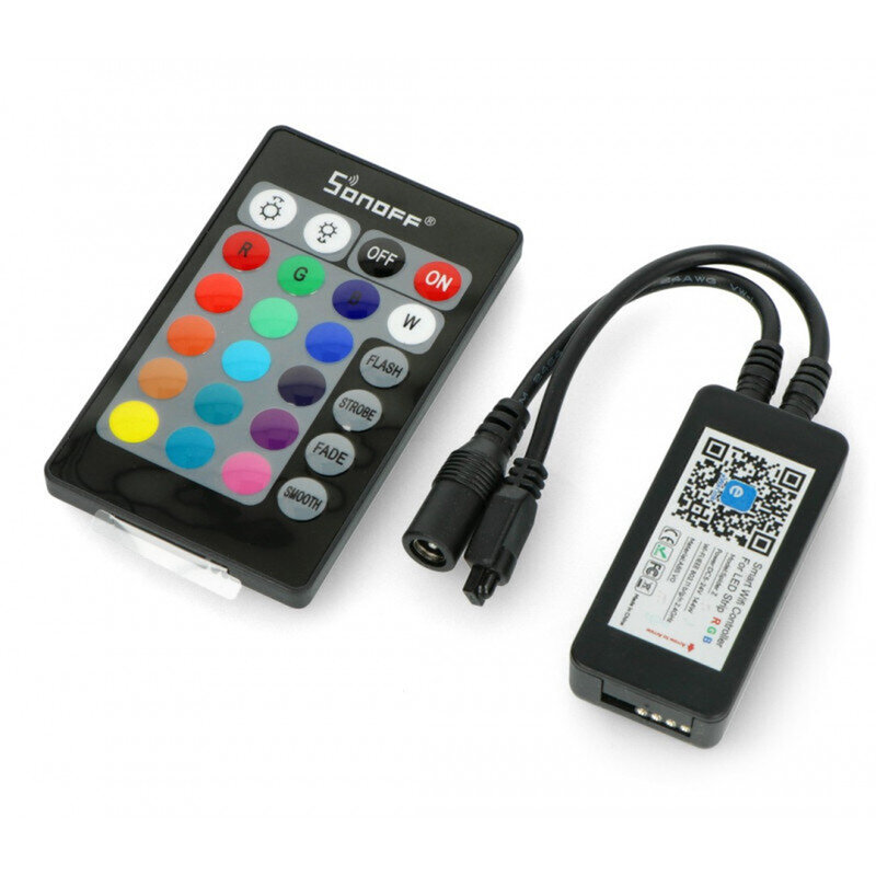 Controller Wi-Fi banda LED RGB Sonoff Spider Z cu telecomanda, negru