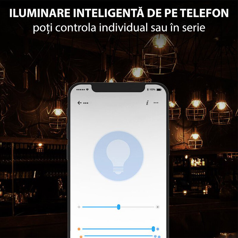 Bec LED smart Sonoff, Wi-Fi, E27, 700lm, 7W, lumina calda si rece