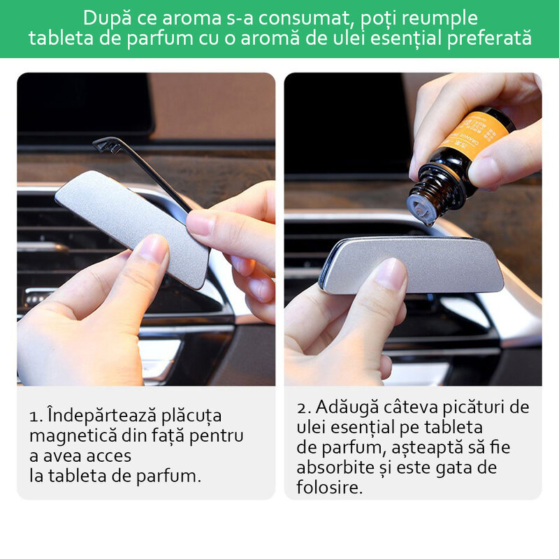 Odorizant auto cu rezerva Baseus pentru grila ventilatie, argintiu, SUXUN-MP0S