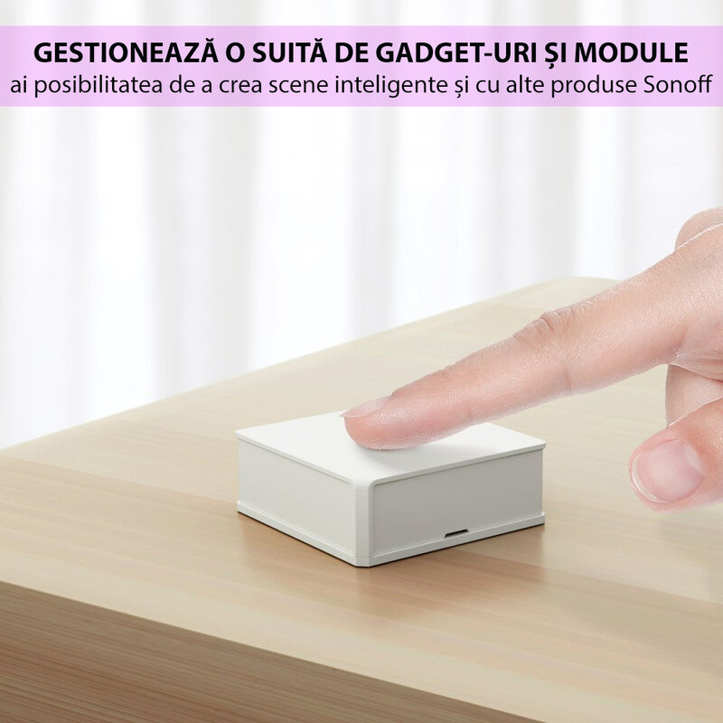 Intrerupator smart wireless Sonoff SNZB-01 ZigBee, alb 