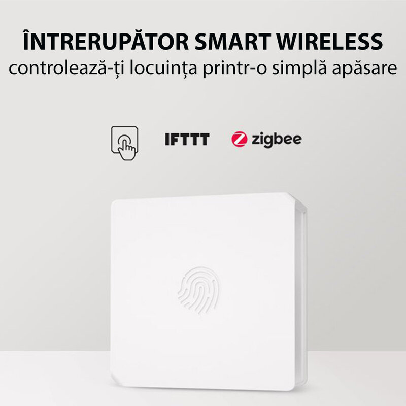 Intrerupator smart wireless Sonoff SNZB-01 ZigBee, alb 