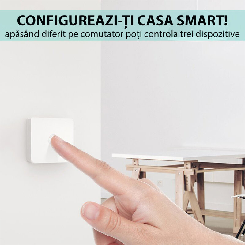 Intrerupator smart wireless Sonoff SNZB-01 ZigBee, alb 