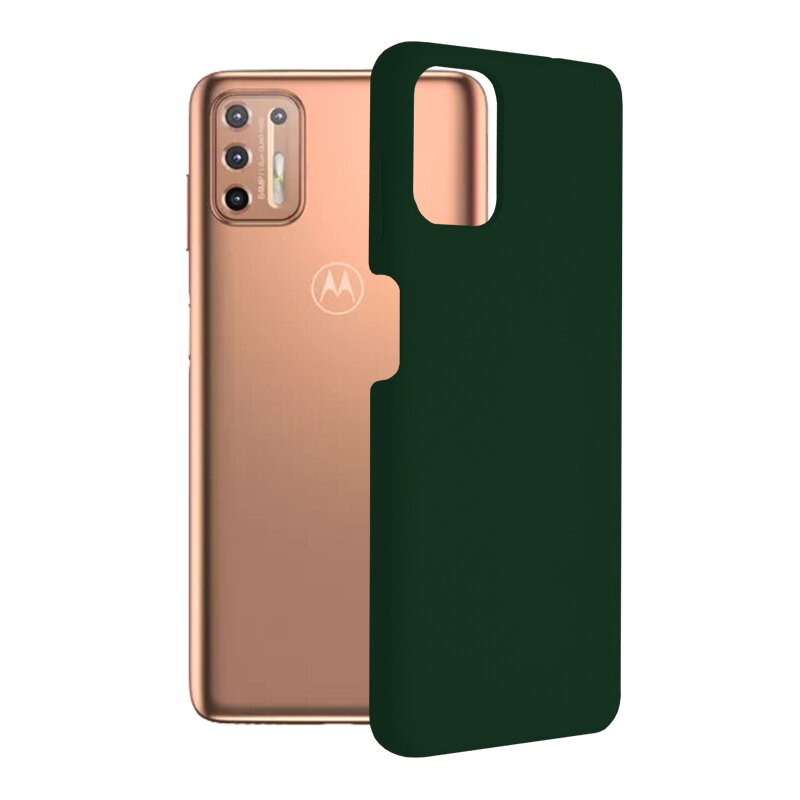 Husa Motorola Moto G9 Plus Techsuit Soft Edge Silicone, verde inchis