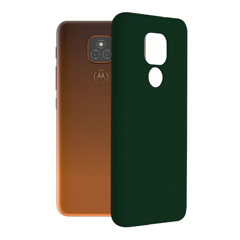 Husa Motorola Moto E7 Plus Techsuit Soft Edge Silicone, verde inchis