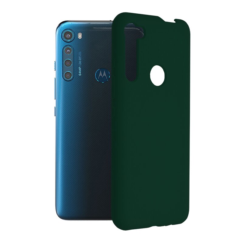 Husa Motorola One Fusion Plus Techsuit Soft Edge Silicone, verde inchis