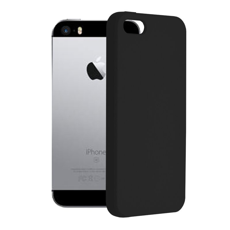 Husa iPhone 5 / 5s / SE Techsuit Soft Edge Silicone, negru - CatMobile