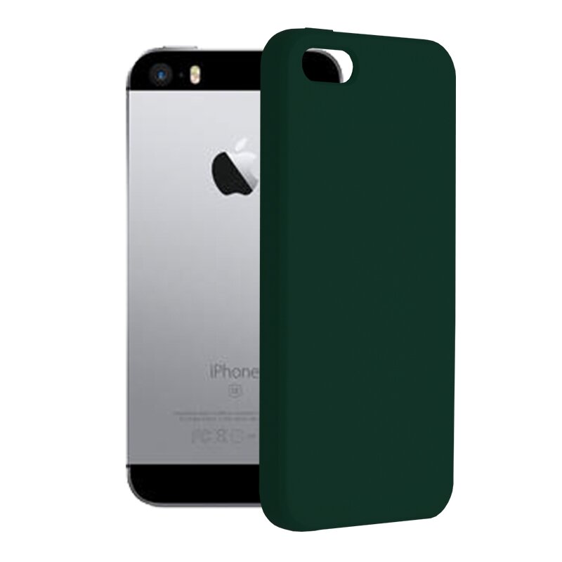 Husa iPhone 5 / 5s / SE Techsuit Soft Edge Silicone, verde inchis