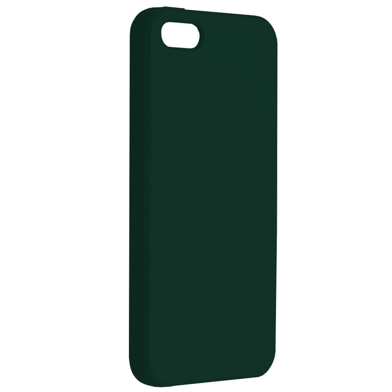 Husa iPhone 5 / 5s / SE Techsuit Soft Edge Silicone, verde inchis