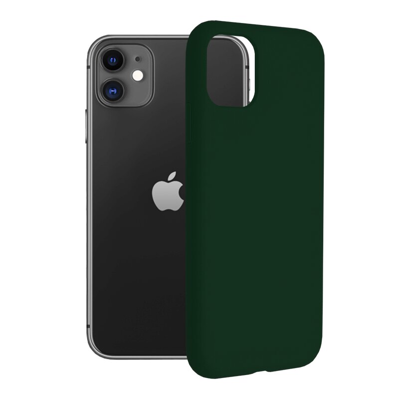 Husa iPhone 11 Techsuit Soft Edge Silicone, verde inchis