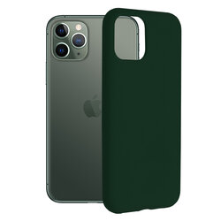Husa iPhone 11 Pro Techsuit Soft Edge Silicone, verde inchis