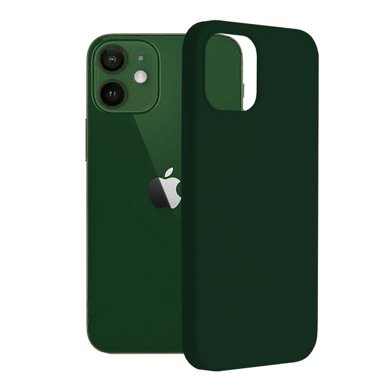 Husa iPhone 12 Techsuit Soft Edge Silicone, verde inchis