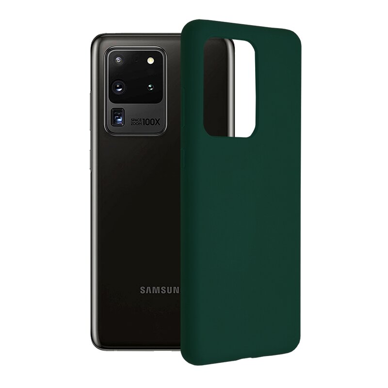 Husa Samsung Galaxy S20 Ultra Techsuit Soft Edge Silicone, verde inchis